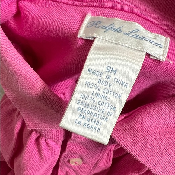 Ralph Lauren cotton knit polo short bubble collared baby romper 9M - Picture 7 of 7